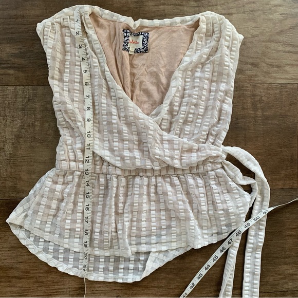 Anthropologie Deletta lace V neck side tie tank - Picture 9 of 11